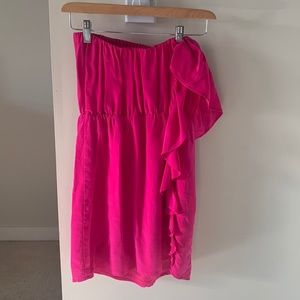 Off the shoulder Fuchsia dress